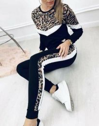 Атрактивен комплект спортен панатлон и блуза с дълъг ръкав с леопардов мотив - код 5655